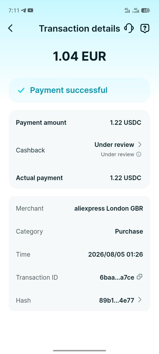 CryptoFloww0's tweet photo. Another successful payment with my Bitget Wallet Card. 💳🩵
Smooth, fast, and super convenient. 🚀

@BitgetWallet @BitgetWalletPK https://t.co/Bgamonuef3