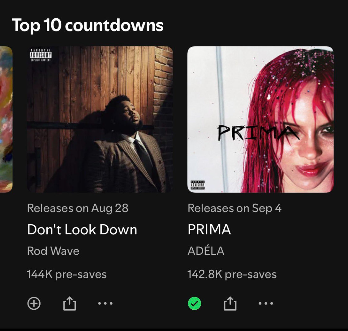 eclipse_vv's tweet photo. PRIMA IS OFFICIALLY ON SPOTIFYS TOP 10 MOST PRE-SAVED LIST! https://t.co/y6IawkgnFa