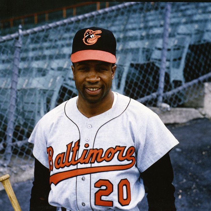 LILFBaseball's tweet photo. Frank Robinson, outfielder mostly for the #Reds and #Orioles, was born #OTD in 1935. A 14-time All-Star, he won the MVP in each league and won the Triple Crown in 1966. Robinson later became the first Black manager in the major leagues. He was elected to the #HallofFame in 1982. https://t.co/jFmfCYkdUe
