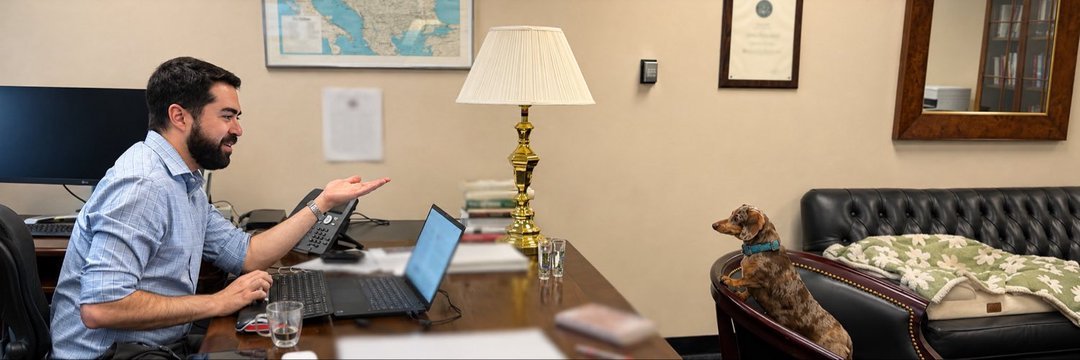 Sam_Green_DC's tweet photo. Consequential policy consultations often involve a dachshund. Under discussion here: U.S. membership in the K-9.

Photo Credit: @ShannonSimrell https://t.co/cXWVAWbSB4