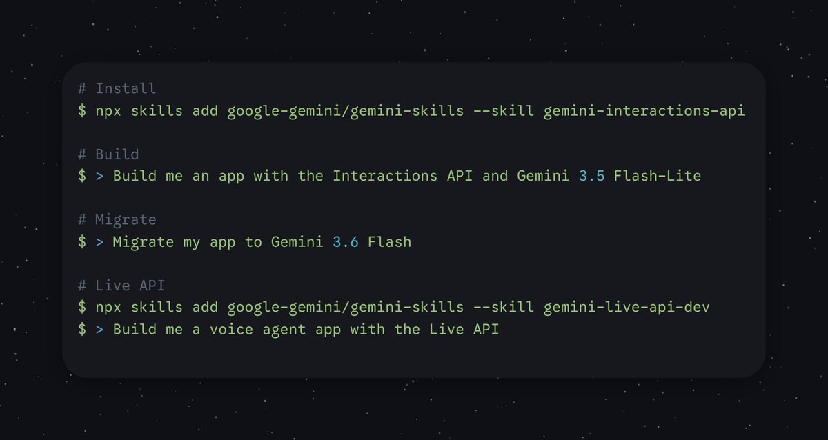 friendly reminder that we have skills for the Gemini API.

it's by far the easiest way to build apps...