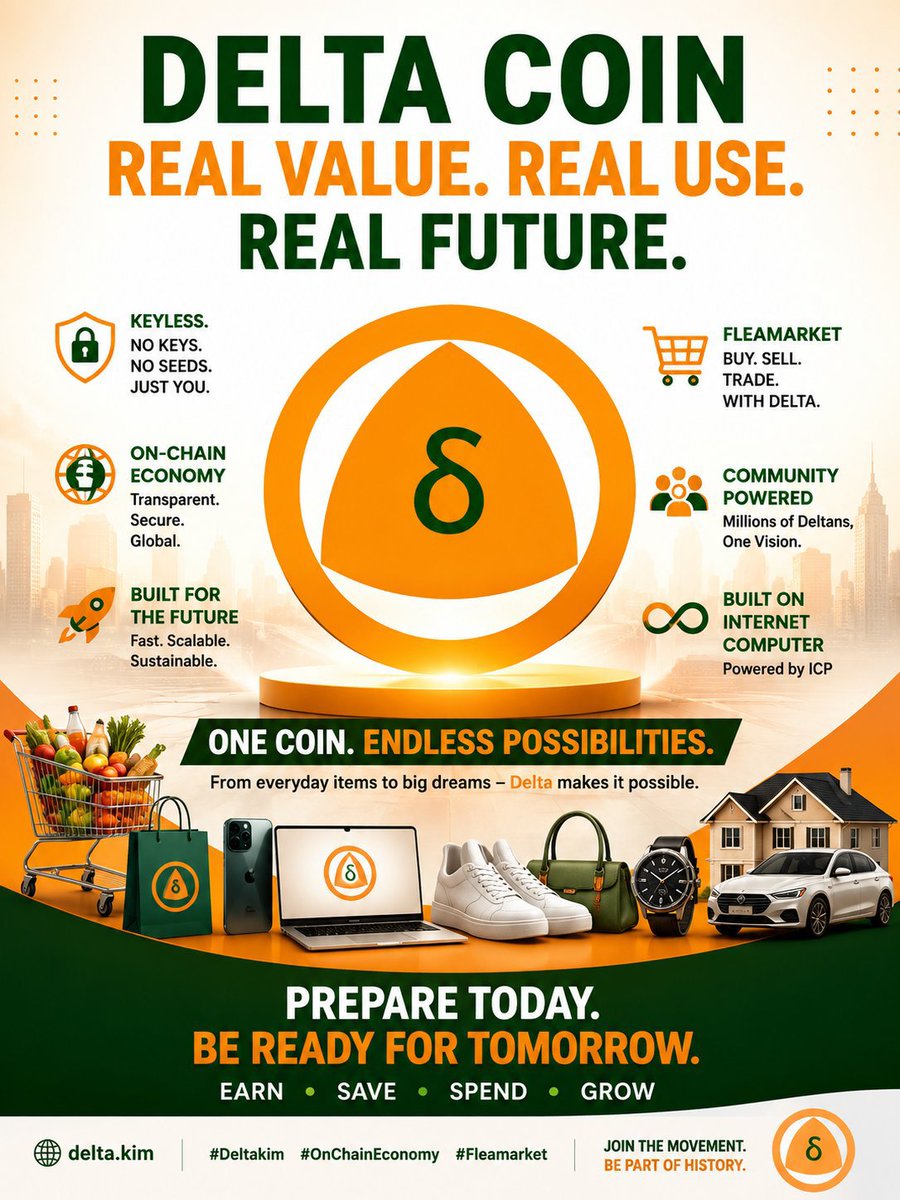 DeltaCoinNews's tweet photo. For people judging Delta coin based on it 300 billion Max supply should remember that Delta is designed as a currency  (Symbol. δ, $DTC) aim to replace fiat currency.

People don't reject their country  currency simply because trillions of units are in circulation. They use it because it is widely accepted for buying and selling goods and services. 🤷‍♂️

If Delta becomes widely used for buying and selling goods and services, it shouldn't concern you if Billions of coins are in circulation. The main effect would be inflation, just as fiat currencies experience inflation when governments print more money every year, adding to the trillions already in circulation—often for their own interests.

We're even lucky that Delta's maximum supply is only 300 billion. Not all of it will be in circulation at the same time, and Delta also implements a burning mechanism designed to help reduce inflation.
#DeltaKim #DeltaCoin #FleaMarket