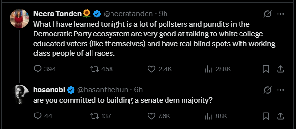 QGorilla43710's tweet photo. Why is it that ACP gets cancelled for building bridges with Libertarians in an anti-war coalition

but Hasan Piker doesn't get for building bridges with bloodthirsty warmongers like Neera Tanden to "build a senate dem majority?" https://t.co/tu08lEo7Re