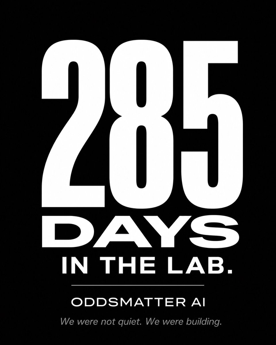 OddsMatter's tweet photo. 285 DAYS IN THE LAB

We weren’t quiet.
We were building.
OddsMatter AI has been grinding nonstop for the Discord crew.

Who’s ready for what’s next? 👀

#OddsMatterAI #DiscordBetting #SportsBetting #BettingCommunity #AIBetting #BuildingInPublic https://t.co/CzG1goH2o7