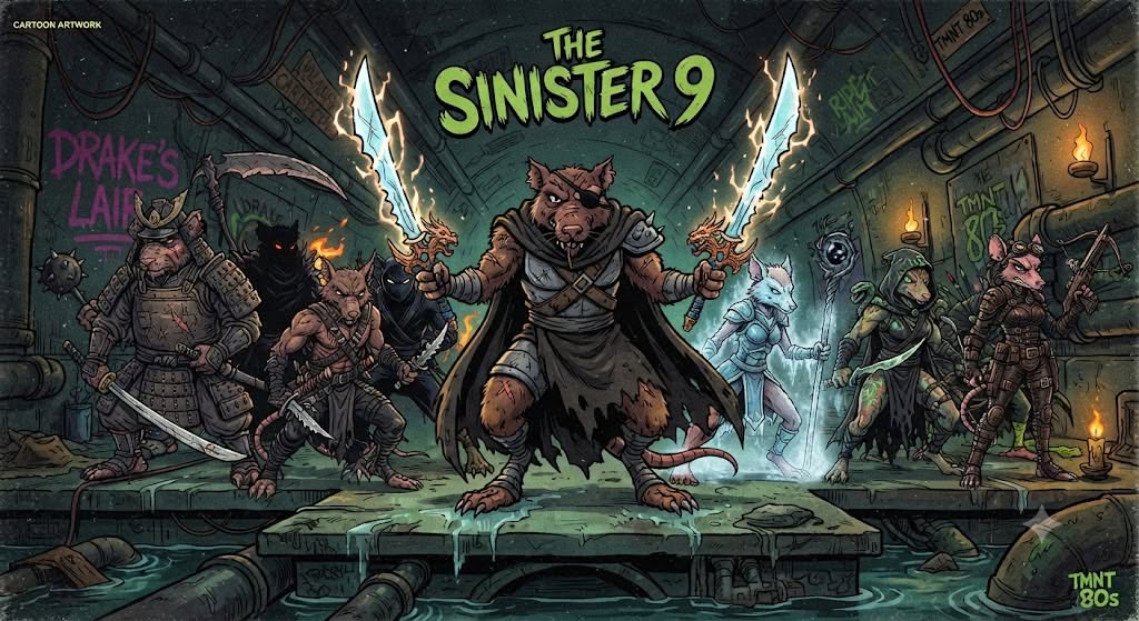 DarkOverLord987's tweet photo. #80stmnt My Tmnt 80s Style Charecters Called The Sinister 9 Are Mutant Rats From Kyoto Japan https://t.co/KVb7zM6YhK