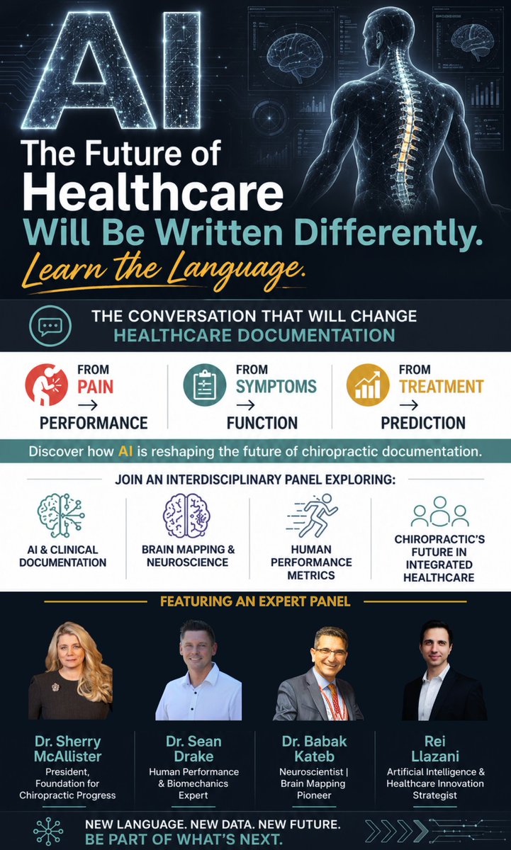 F4CP's tweet photo. AI Is Reshaping Healthcare and Chiropractic is Leading the Charge: See the Conversation Unfold at FCA

Friday, 8/14, Windermere WX, 8 AM - 9:40 AM https://t.co/bE0JyPAAMl