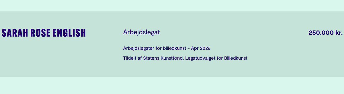 oresundsbaron's tweet photo. Den seneste tid har det her på kanalen handlet om udviklingbistand - der er dog også blevet teaset lidt om Statens Tilskudspuljer.

Under disse finder man bl.a. Statens Kunstfond, som hvert år giver arbejdslegater for op over 100 mio. kr.

Disse arbejdslegater gives til kunstnere for at give dem arbejdsro, og det kræves ikke at kunstnerne dokumenterer hvordan pengene bruges.

Og hvad værre er, så er der heller ikke noget produktionskrav - der er altså ikke noget krav om at du rent faktisk laver noget kunst.

Et eksempel er et arbejdslegat givet i april 2026 til en new zealandsk billedkunstner bosiddende i Skotland på 250.000 kr.

I shit you not.

Den danske stat har givet en kunstner fra New Zealand, som er bosiddende i Skotland, 250.000 skattefrie kroner uden krav om modydelse eller dokumentation for hvordan pengene er brugt.

Over 1.000 kunstnere modtager hvert år arbejdslegater af lignende karakter til en samlet pris for danske skatteydere på over 100 mio. kr.

Crazy stuff.
