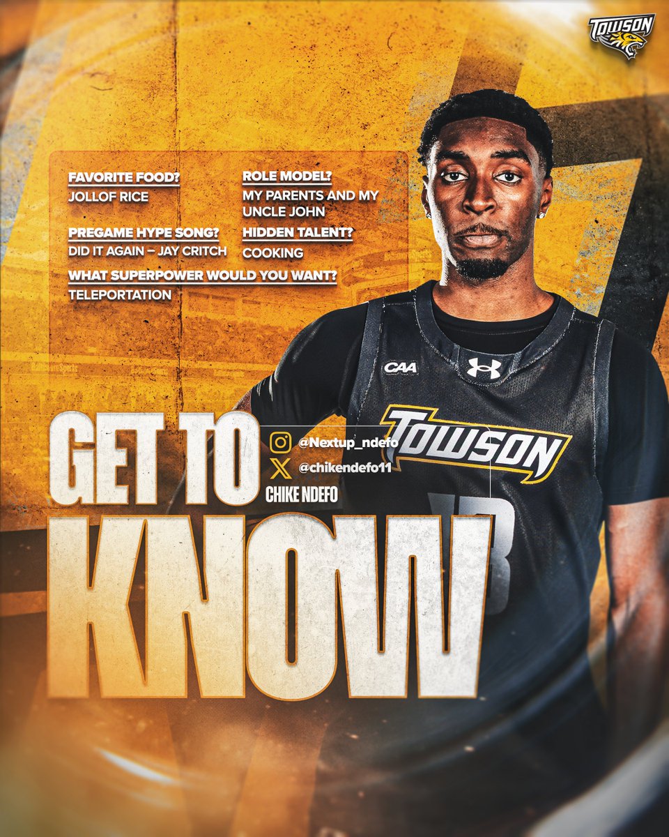 Towson_MBB's tweet photo. Get to know Chike.

#GohTigers https://t.co/ZzcxZMLWGz