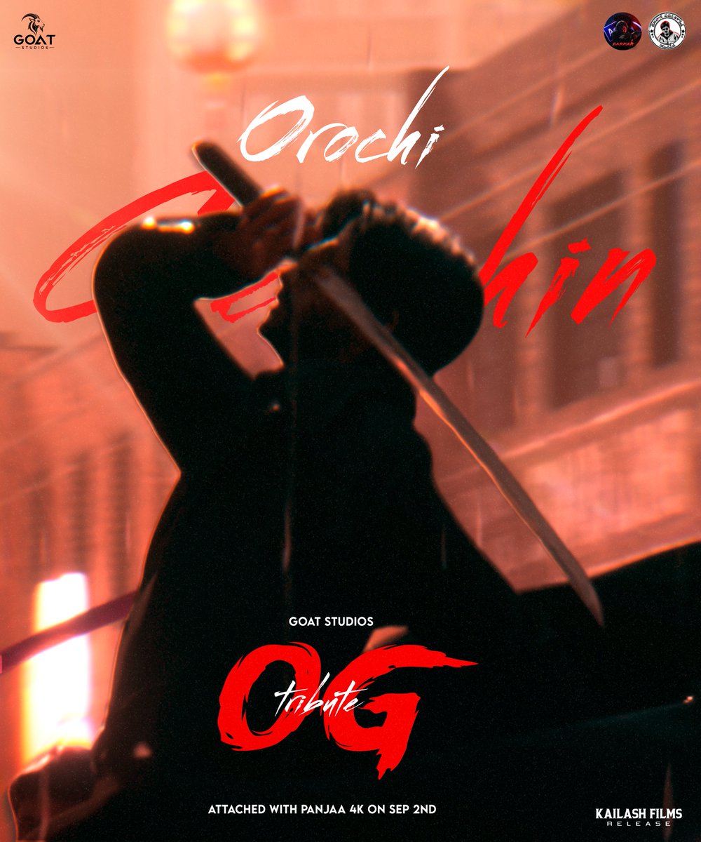 G0ATSTUDIOS's tweet photo. The OG Tribute is coming 💥

Attached with #Panjaa4K on September 2nd.

Experience it in theatres. 🎬

#OG #OG2 #PawanKalyan https://t.co/T7EhMbHiyY