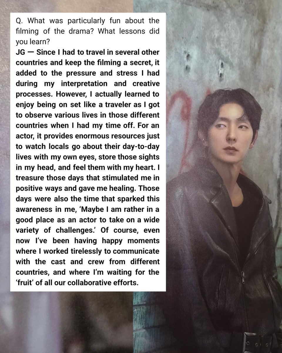 jg_k_drama_417's tweet photo. (ENG) Lee Joon-gi The Star 2026 Interview (2/6)

On filming for kiDnap GAME:
"I had to travel in several countries and keep it a secret. But I learned to enjoy being on set like a traveler as I observed various local lives in those countries. It stimulated me in positive ways." https://t.co/lwKOMJ4vQL