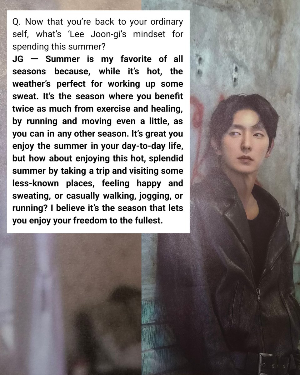 jg_k_drama_417's tweet photo. (ENG) Lee Joon-gi The Star 2026 Interview (3/6)

"During runs, I picture situations from scripts. I think about people with different lives and let imagination run wild. I feel like entering another dimension of consciousness, like staring at a loading page on computer screen." https://t.co/dzBlCQqWG5