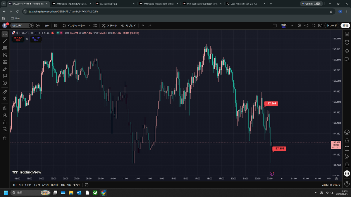 ceei5555's tweet photo. USDJPY
2026-0805　157.569円　買い
2026-0805　157.355円　決済
－0.214

自動ロスカット https://t.co/kiQvesHbrQ