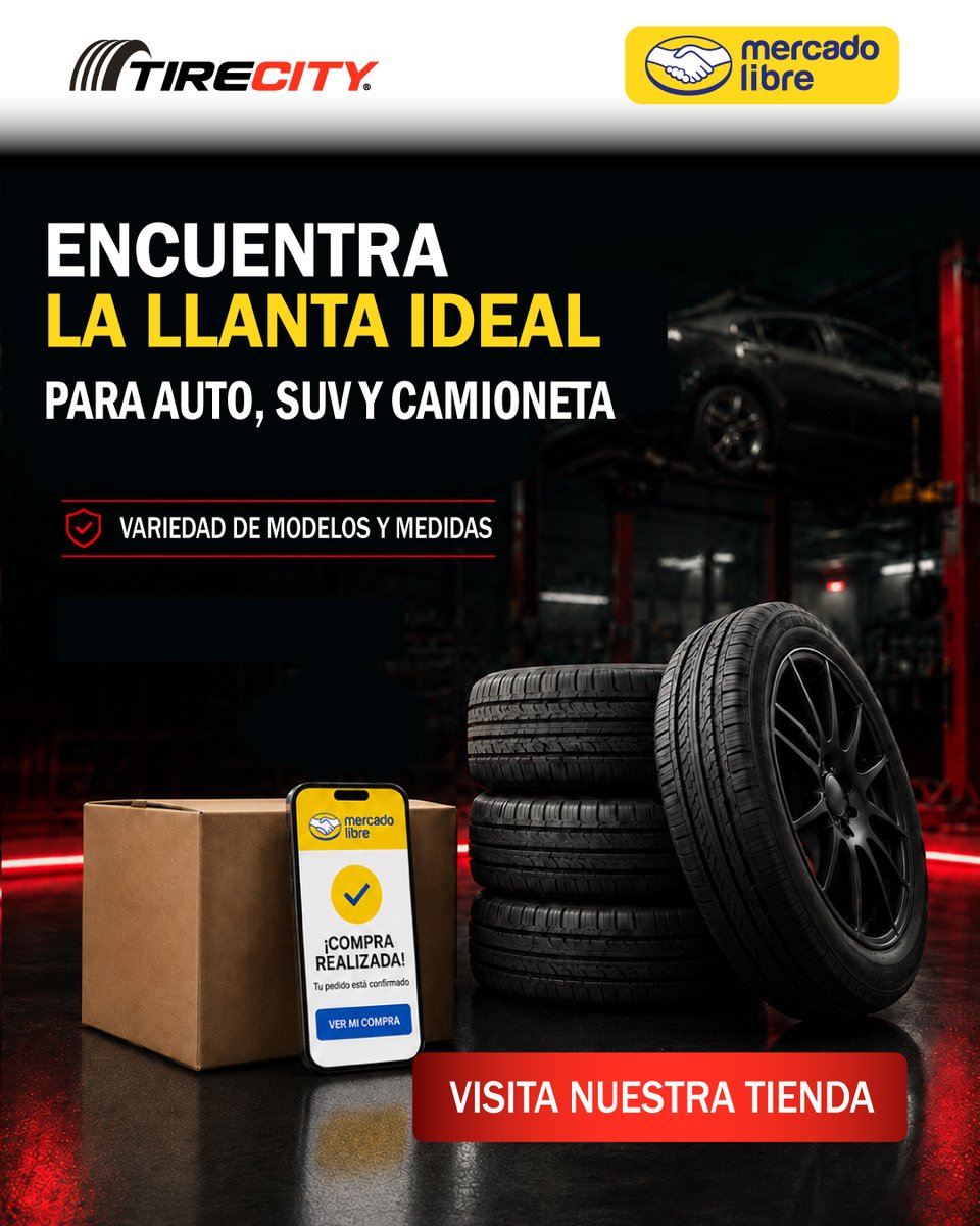 tirecity's tweet photo. 🛞 Renueva tus llantas con la confianza de Tirecity.

👉 Visita nuestra tienda oficial en Mercado Libre. https://t.co/yq7x0mXqmL

#Tirecity #MercadoLibre #Llantas #Ecuador https://t.co/zK1lKrcnYW