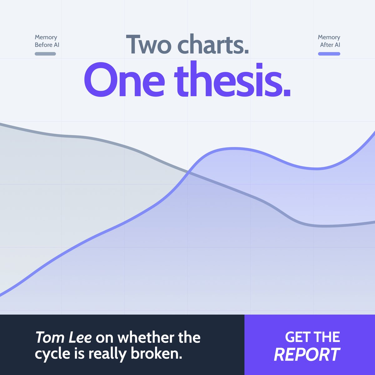 FundstratDirect's tweet photo. Memory before AI. Memory after AI. Two charts, one thesis. Fundstrat on whether the chip cycle that defined this sector for 30 years is really broken, and where that leaves investors now.