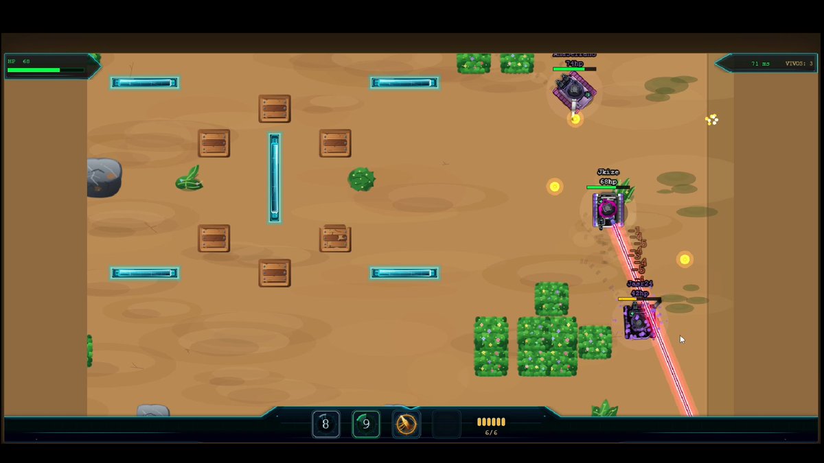 JhoSeSaRo's tweet photo. Llevo un par de meses trabajando en un juego 2d multiplayer acerca de tanques. Tiene un backend autoritario.  La experiencia de hacerlo ha sido divertida, me gustaria mostrarle algunas imagenes de este juego que lanzare dentro de unos dias https://t.co/5IdXybPqDb