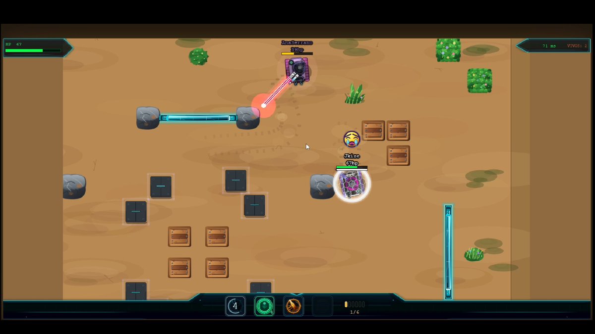 JhoSeSaRo's tweet photo. Llevo un par de meses trabajando en un juego 2d multiplayer acerca de tanques. Tiene un backend autoritario.  La experiencia de hacerlo ha sido divertida, me gustaria mostrarle algunas imagenes de este juego que lanzare dentro de unos dias https://t.co/5IdXybPqDb