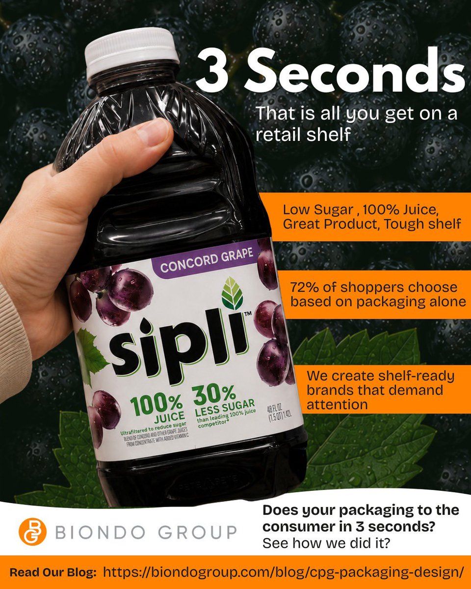 thebiondogroup's tweet photo. You have just 3 seconds to win a customer.

Biondo Group creates shelf-ready #packaging that helps #brands stand out, tell their story, and drive purchase decisions.

Want to know what makes packaging successful on the shelf?

Read the blog https://t.co/97um3CfefE https://t.co/vllqgrzVf5