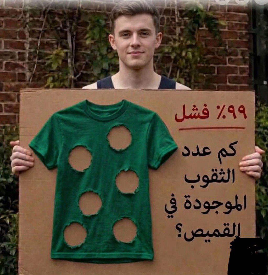 l53379's tweet photo. كم عدد الثقوب الموجودة في القمي�� ؟؟

99% فشلوا في الإجابة ❗ https://t.co/1S88DxgT0C