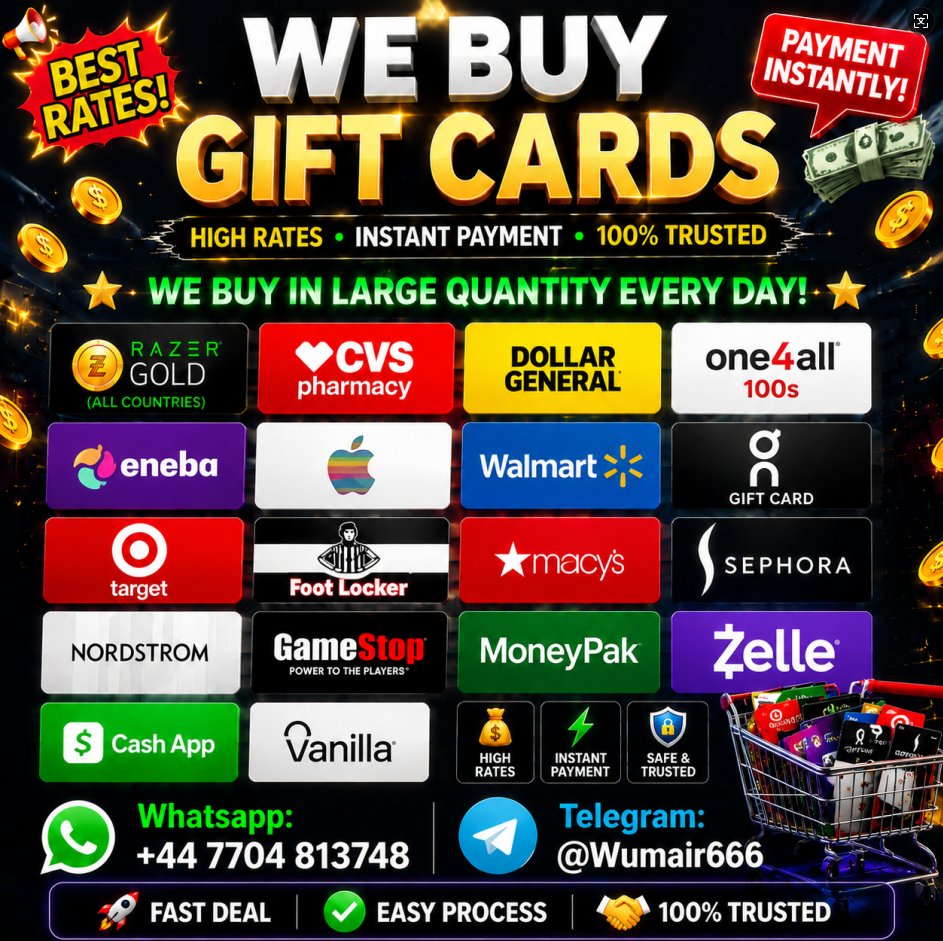 william19105769's tweet photo. Turn Your Gift Cards into Instant Cash! 📷We buy gift cards from top brands at the highest rates #giftcards #GiftCardDeal #GiftCardBuyer #GiftCardTrading #GiftCardsForCash #AppleGiftCard #RazerGold #GiftCardExchange #Nigeria #Nigeriagiftcard #TrustedBuyer https://t.co/OGh0RiTf20