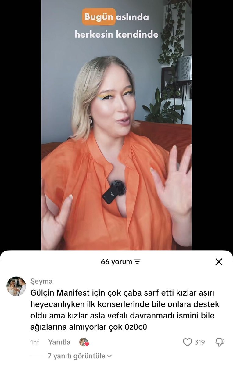 onedio's tweet photo. Gülçin Ergül, TikTok’ta paylaştığı videonun altındaki, Manifest üyelerinin kendisine karşı “vefalı davranmadığını” öne süren yorumu beğendi.

📌 Ergül, Manifest’in çıkış yaptığı Big5 programının ilk sezonunda jüri üyeliği yapmıştı. https://t.co/vMJzZvZVjQ