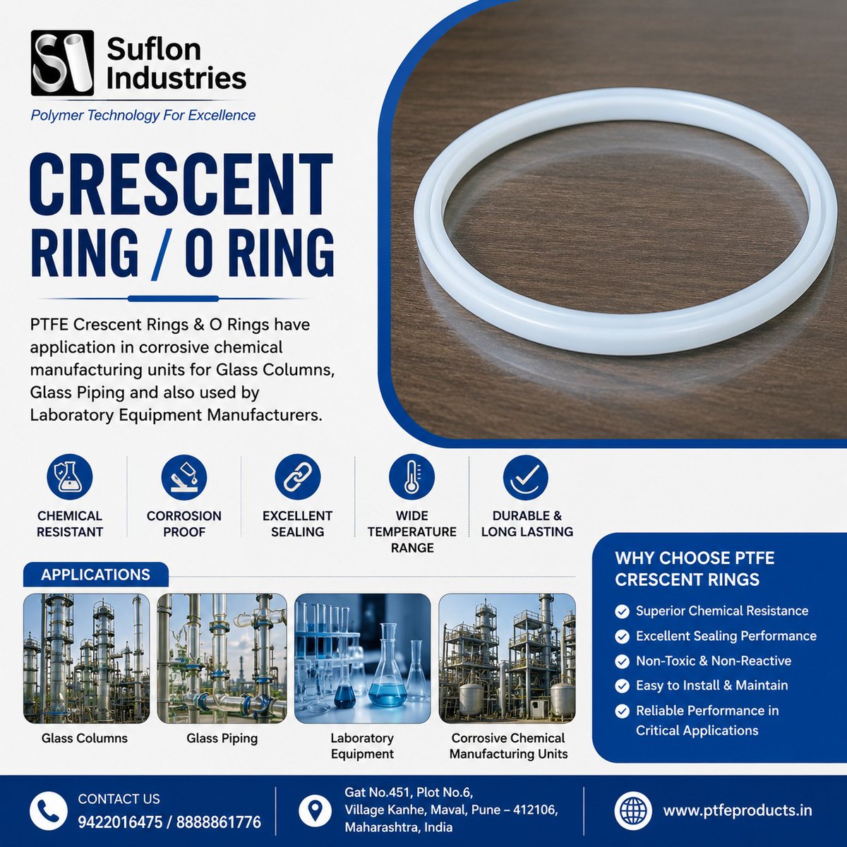 ptfeproducts's tweet photo. Precision Sealing. Trusted Performance.

Suflon Industries' PTFE Crescent Rings &amp; O Rings deliver reliable sealing, superior chemical resistance, and long-lasting durability.

📞 +91 94220 16475 | +91 88888 61776
#SuflonIndustries #PTFE #ORings #IndustrialSolutions #Engineering https://t.co/SUy359K7Xt