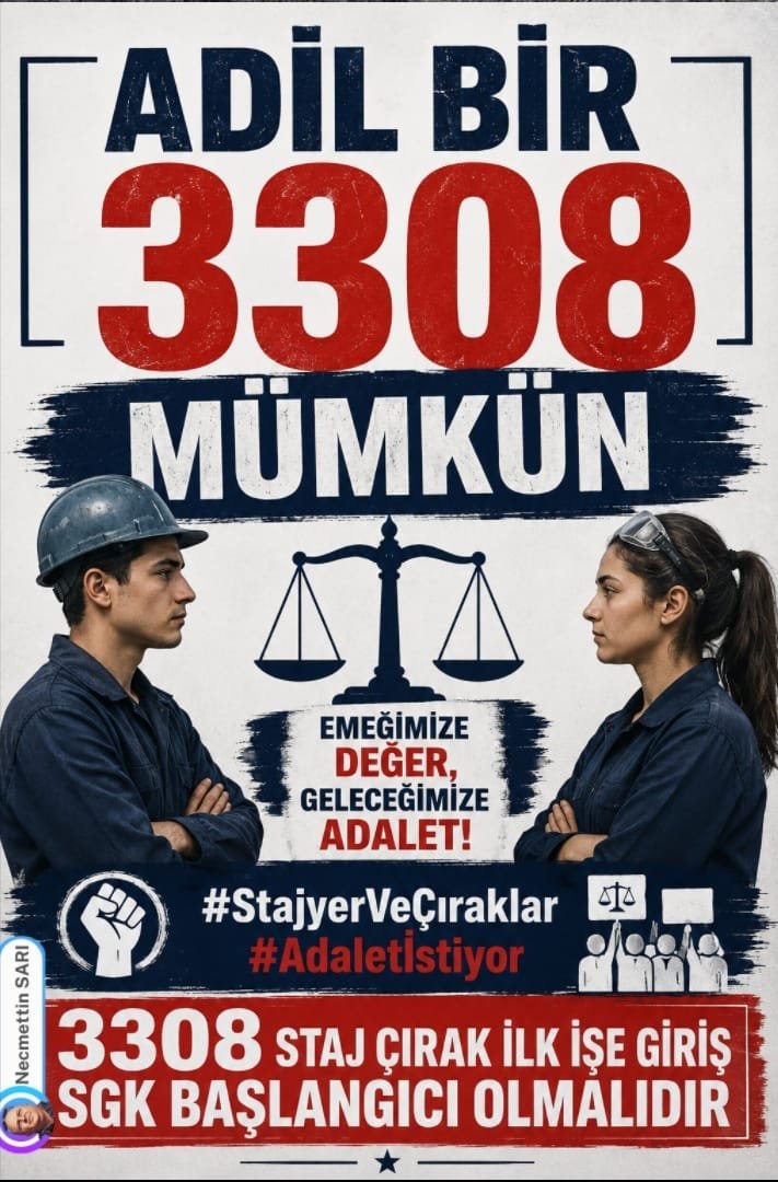 HasanAYDIN10187's tweet photo. Ayrıcalık Değil Adalet İstiyoruz 
Sayın
@RTErdogan
@dbdevletbahceli
@_cevdetyilmaz
@isikhanvedat
@Yusuf__Tekin
@memetsimsek
@MahinurOzdemir
@efkanala
@mustafaelitas
@_fatihsahin
@Hayati_Yazici
@aliihsanyavuz54
@erkankandemir
@hby34
@zorlu77
@eyupkadirinan
@abuyukgumus
@acarfaruka
@mustafademir
@avhamzadag
@ZeybekciNihat
@belginuygur10
@drbetulsayan 
@SirakayaZafer 
@drbetulsayan
@avyusufibis
@avabdullahguler
@akbasogluemin 
@abdulhamitgul
@Yenisehirlioglu
@leylasahinusta
@erkanakcay45
@ifarukaksu
@oozgurbayraktar
@bakiersoymhp 
@fevzizirhlioglu 
@buyukataman
@MKalayci42
@PrfDrFilizKilic
@ismailozdemirrr
@yasaryldrmMHP
@YildizFeti
@celal_adan
@drpelinyilik
@KarakayaMevlut
@buyukataman
@mhpvahitkayrici
@KverSemih

Staj ve çıraklık döneminde üretime katkı sunduk, sorumluluk aldık, emek verdik. Ancak yıllar sonra geldiğimiz noktada, aynı emeğin sigortalılık başlangıcı açısından yeterince karşılık bulmaması birçok kişide derin bir mağduriyet duygusu oluşturdu. Biz ayrıcalık değil, emeğimizin adil şekilde değerlendirilmesini istiyoruz.
Bu yalnızca emeklilik meselesi değil; adalet, eşitlik ve emeğe saygı meselesidir. Yıllardır süren beklentimizin duyulmasını, sesimizin görülmesini ve hakkaniyetli bir çözüm üretilmesini umut ediyoruz. Çünkü geciken adalet, mağduriyeti büyütür.

Emeğin Feryadı 3308
#StajyerVeÇırakların
#SesiniDuyun
#AdaletleÇözün