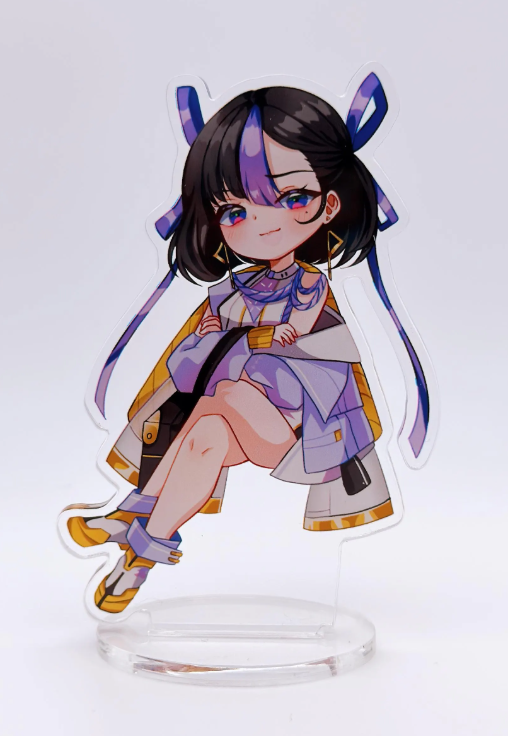 missnekopon's tweet photo. I've got these chibi Syuen standees in stock but I feel like I need to make even smaller ones for smol Syuen 🥰💜 

#NIKKE https://t.co/DhAhDrAnyL