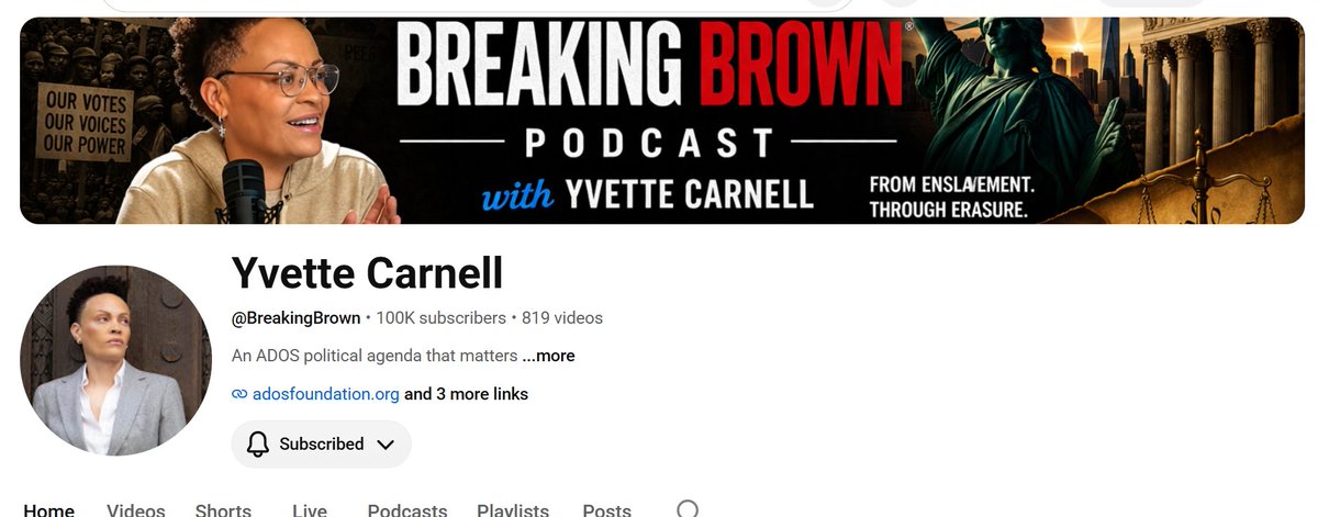 LucyBibb's tweet photo. Congratulations to the President of the ADOS Advocacy Foundation @ADOSorg , Ms. @BreakingBrown  for getting 100K YouTube subscribers! https://t.co/7fwjs6KrZi