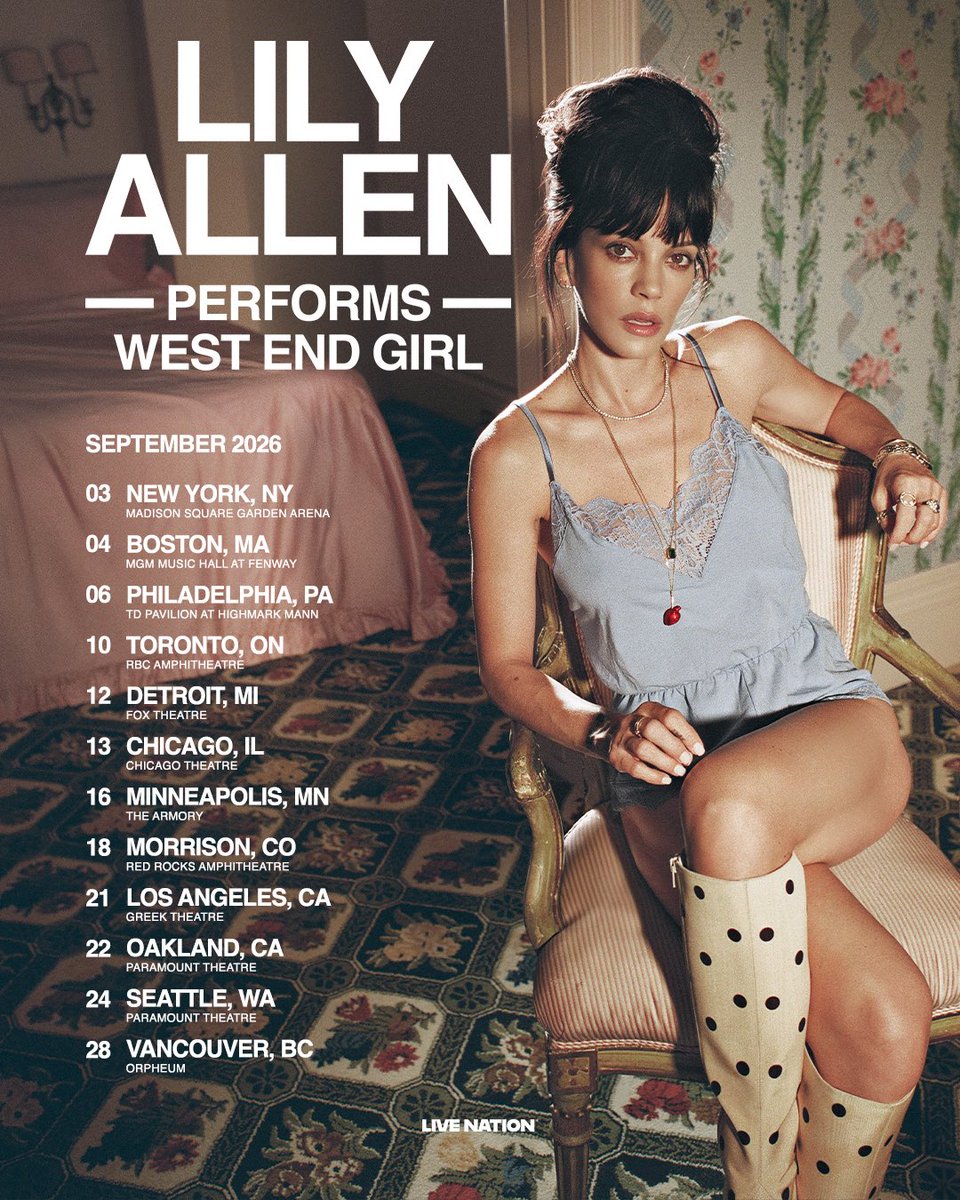 lilyallen's tweet photo. North America! All dates on sale now ❤️ See you in September xx

https://t.co/KJYR2vQseA https://t.co/z3OZ7N66w2