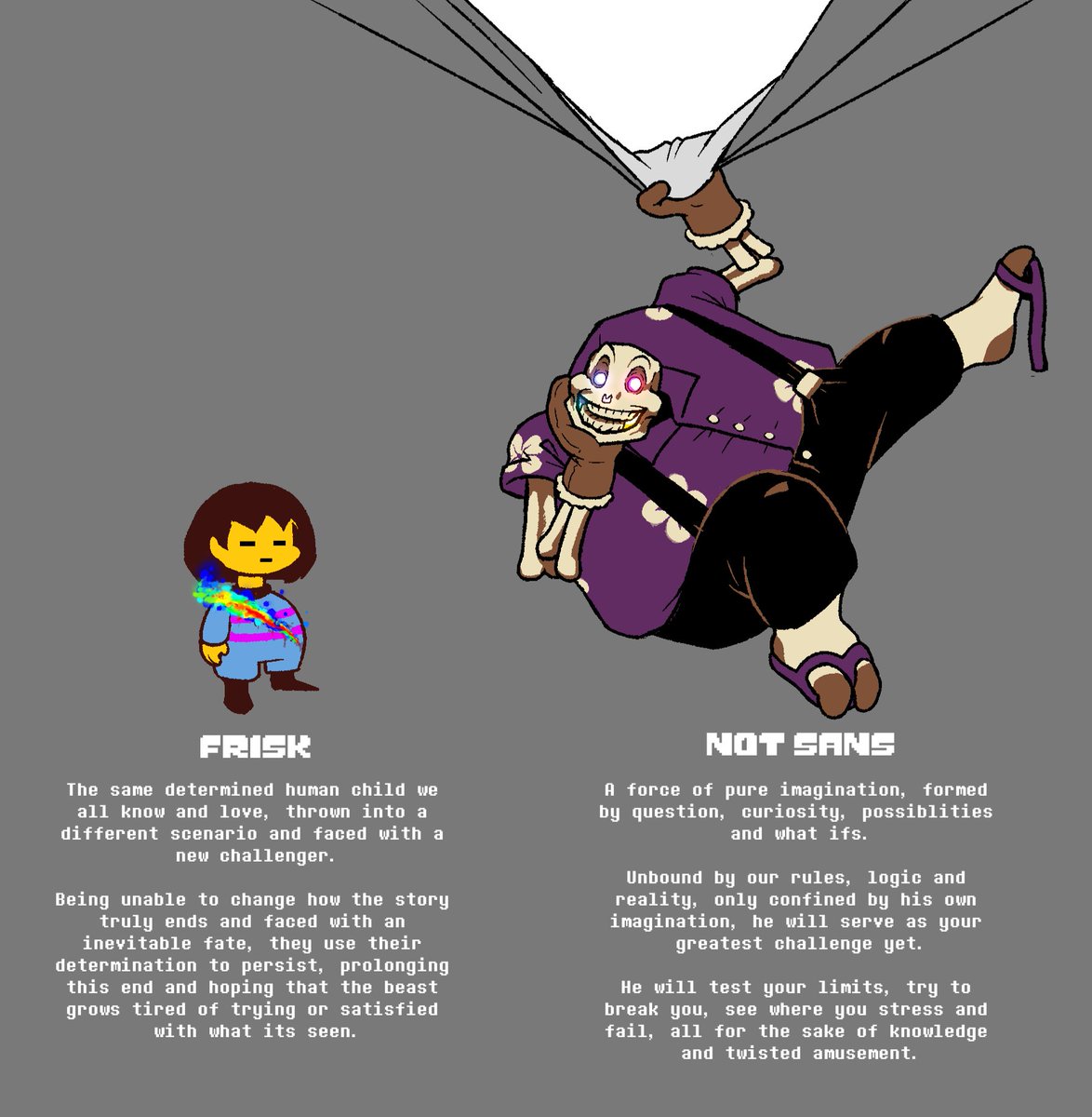 ThWinterReaper's tweet photo. Not even done yet, might return to revise some things and add more characters.

I am very happy with how Not Sans turned out

#notmysansundertale #utmv #undertaleau https://t.co/4C4MLTmN8V