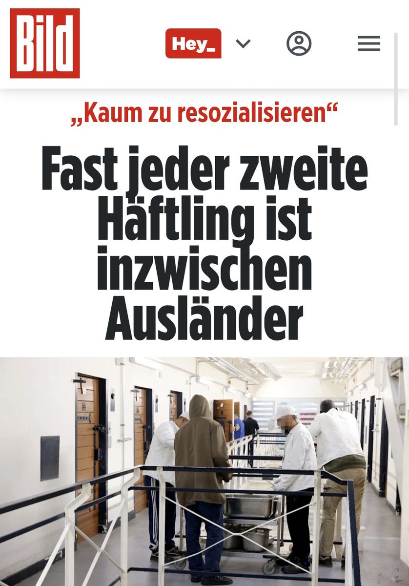 HLaufen77923's tweet photo. 🔴 Für aufmerksame Bürger keine Überraschung!
"Berlin – Der Anteil ausländischer Häftlinge steigt weiter. 27.000 Menschen ohne deutschen Pass saßen 2026 in deutschen Gefängnissen – das sind fast 50 Prozent!  2015 lag die Quote noch bei etwas mehr als 30 Prozent. Die Strafvollzugsgewerkschaft schlägt Alarm: Sprachbarrieren machen Resozialisierung nahezu unmöglich.
Bürger mit doppelter Staatsbürgerschaft werden in der Statistik als Deutsche gezählt. Insgesamt befanden sich zum Stichtag im März 2026 rund 60.400 Menschen in Haft."