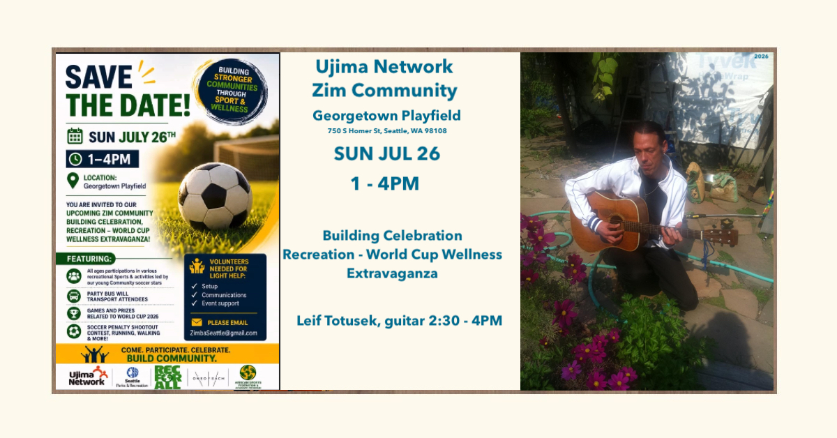 LeifTotusek's tweet photo. Ujima Network Zim Community - Leif Totusek, guitar
Time: 1 PM to 4PM
Leif Totusek live @ 2:30 PM
Location: Georgetown Playfield https://t.co/xvJB1Bm0g6