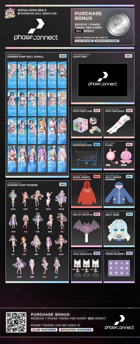 PhaseConnect's tweet photo. [OFFKAI]
Your Offkai Merch Menu is here!

Grab some coffee, pick up albums, hunt down out-of-print merch, and get a chance  to get merch that couldn't come in at Phase Con!🛍️🛒

Some items will be stocked throughout the weekend due to unforeseen customs delays so make sure to check back!  

#PhaseOK26