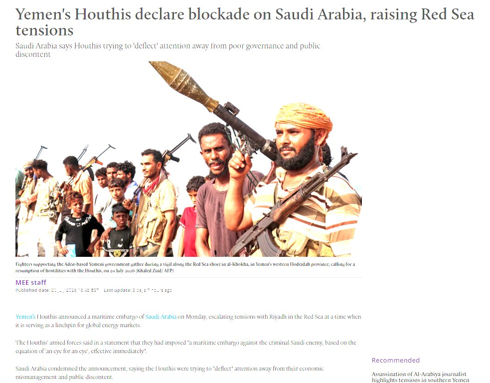 AbdullahHaider's tweet photo. Double standards on Pers. Gulf, between Leb-Yemen, whereby the media are willing to label Iran's Leb partners as non-regime entities. And Yemen, where the Houthis run the capital city, feign behind a de jure UN certificate, that has no connection to who controls the capital city. https://t.co/WF0sHPWGN6