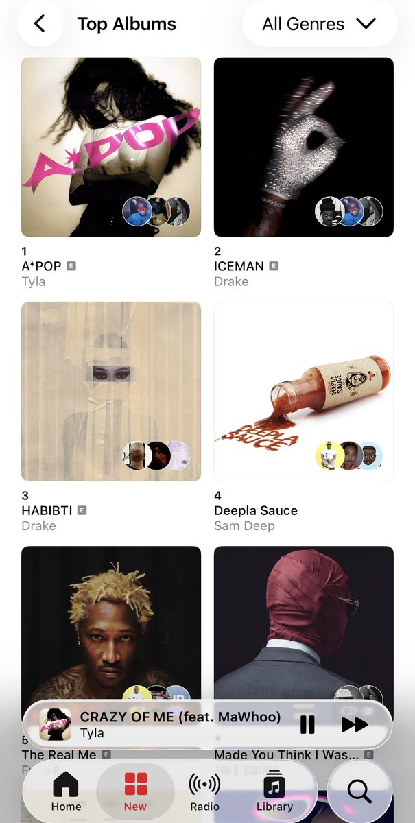 GeorgeBeatsSA's tweet photo. Tyla's A*POP album has achieved the number one position across all genres on Apple Music. https://t.co/KP0V7J0664