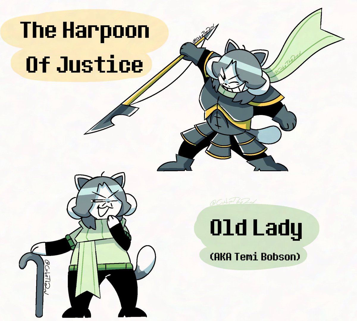 CubeThe2nd's tweet photo. My Deltarune Swap AU: #ALTERRUNE 
PART 6: That is the ringing... Of The Harpoon Of Justice!
#DELTARUNE https://t.co/VkaPEXIPo1