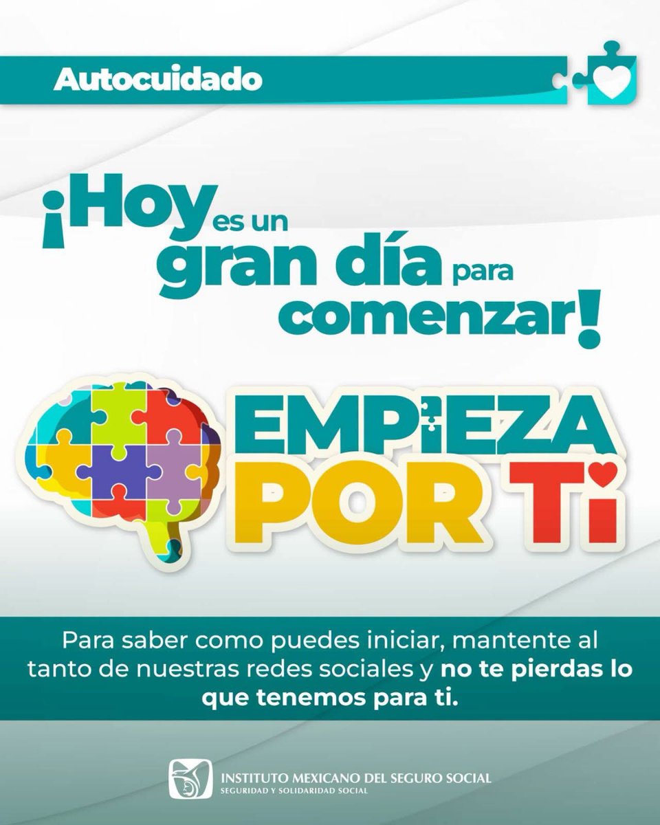 tlaxcalaIMSS's tweet photo. 🎗️ 24  de Julio - Día Internacional del Autocuidado

Hoy es un buen día para recordarlo: cuidarte no es un lujo, es una decisión diaria. 🌱

A partir de hoy arrancamos una serie especial con 5 piezas clave para fortalecer tu bienestar.

👉 Síguenos:
En salud mental #EmpiezaPorTi https://t.co/j1f9n0aE77