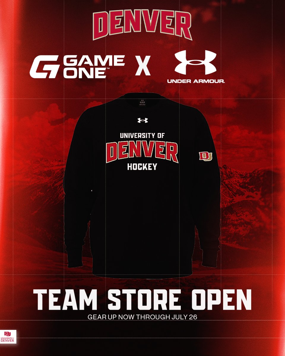 DU_Hockey's tweet photo. Make sure you get your Pioneer hockey gear for the upcoming season!

Our @GameOne_USA / @UnderArmour Team Store closes on Sunday.

Shop &amp; More: https://t.co/4cd8dk9isq 

#GoPios https://t.co/q5gS63q8vI