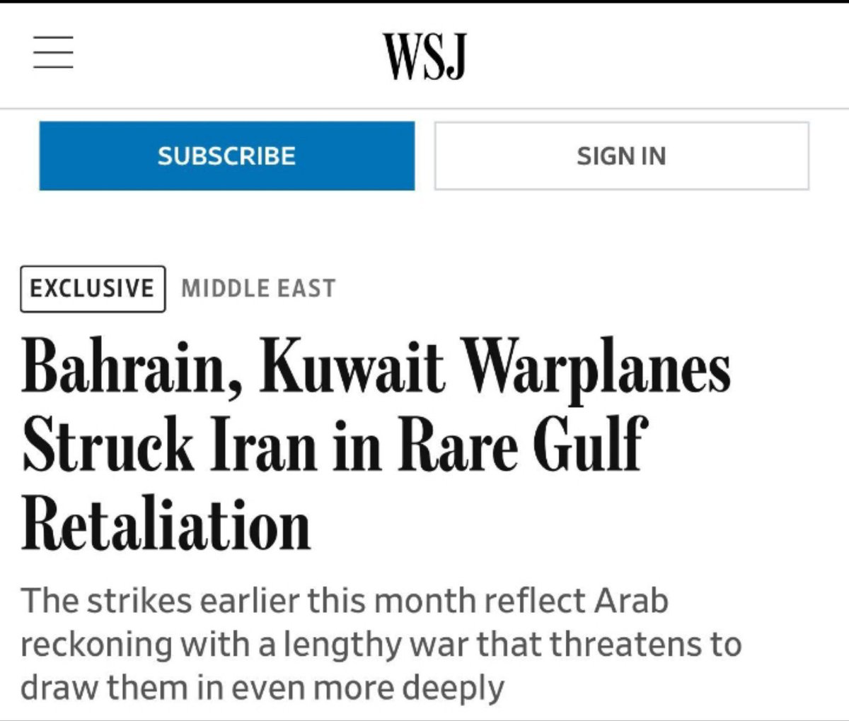 RaymondFHakim's tweet photo. 🚨عاجل
وول ستريت جورنال 🇺🇸 :

📍البحرين 🇧🇭 والكويت 🇰🇼 أرسلتا طائرات مقاتلة سراً وقاموا بضرب أهداف داخل إيران،
 شملت هذه الأهداف مواقع عسكرية ومستودعات لتخزين الصواريخ البالستية والمسيرات الإنتحارية، 
وحققت الغارات أهداف نظيفة

📍بكل فخر واعتزاز، نُحيي وقفة العز والكرامة لدول أثبتت أن الحقوق لا تُستجدى بل تُنتزع،
 فنهضت دفاعاً عن سيادتها وأمن شعبها

📍مليون كفو ينطح كفو 
شجاعة تُدرس
-------
