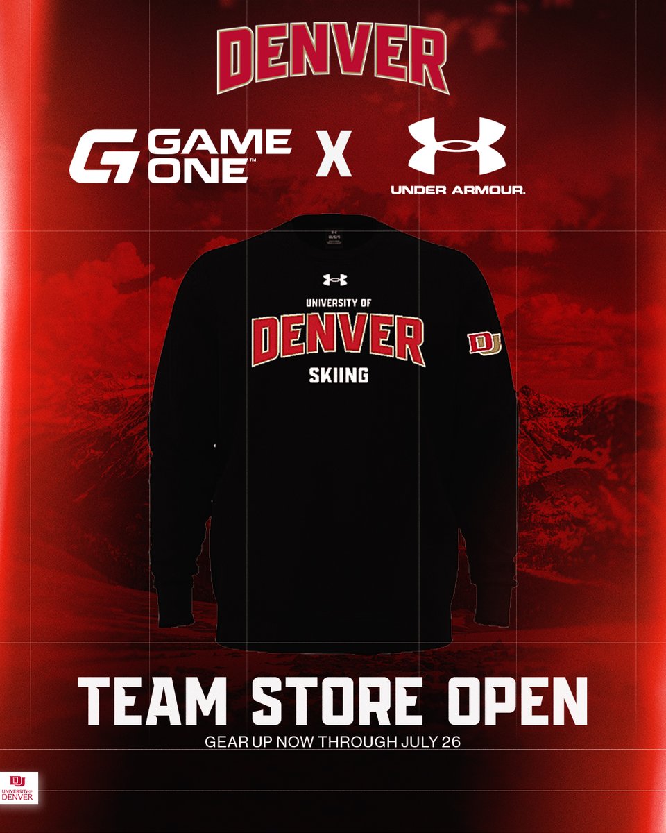 DU_Skiing's tweet photo. Support Denver Skiing this season!

Our @GameOne_USA / @UnderArmour Team Store closes on Sunday.  

Shop &amp; More: https://t.co/BrRT0rlEnx

#GoPios https://t.co/qb6B8bDrMC