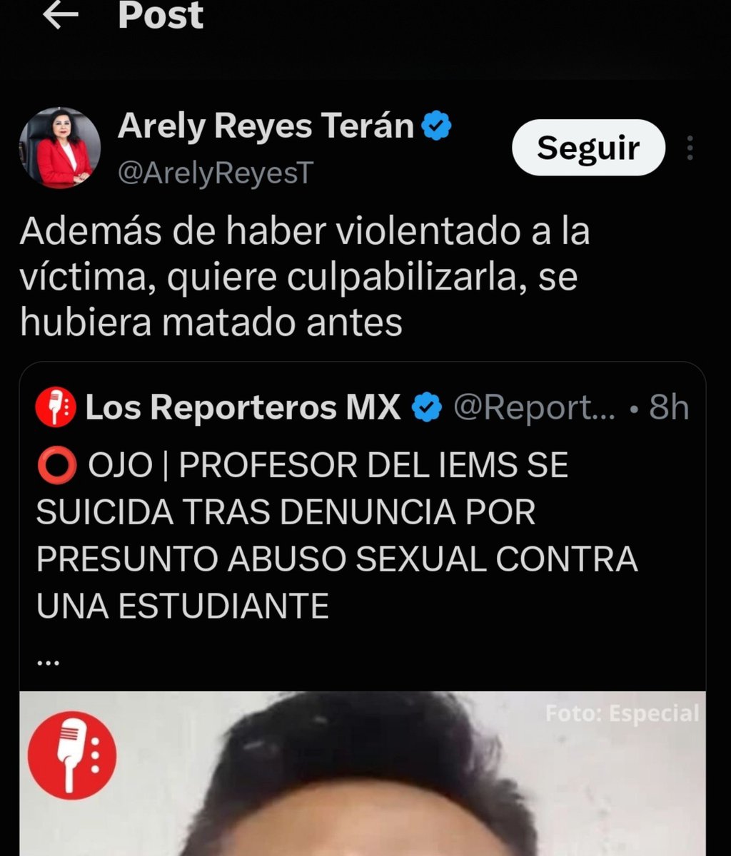 Mr_Dotorcito's tweet photo. @ArelyReyesT @Claudiashein @LauraI_Castillo Con 13 palabras le diste la razón al profesor (Q.E.P.D.), la presunción de inocencia en este tipo de acusaciones no existe para el ciudadano común. Desagradable tu comentario, ojalá que se te separe de tu cargo. https://t.co/bwcEWi3zA0
