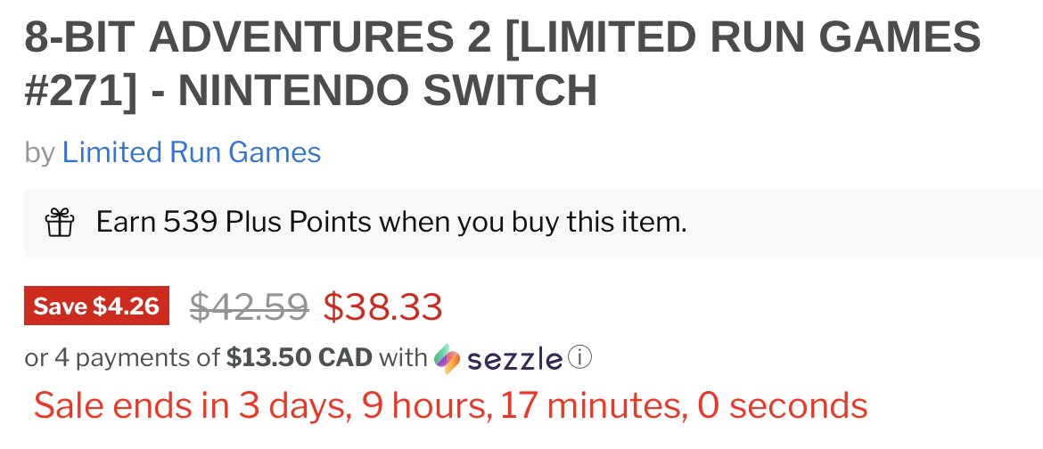 InfernoFoxGamng's tweet photo. This is your reminder that 8-Bit Adventures 2, an EXCELLENT turn-based jRPG, has a physical copy currently on sale at VideoGamesPlus!
https://t.co/ZWJRQRdkTW
#notanad https://t.co/qnmkKQzGQw