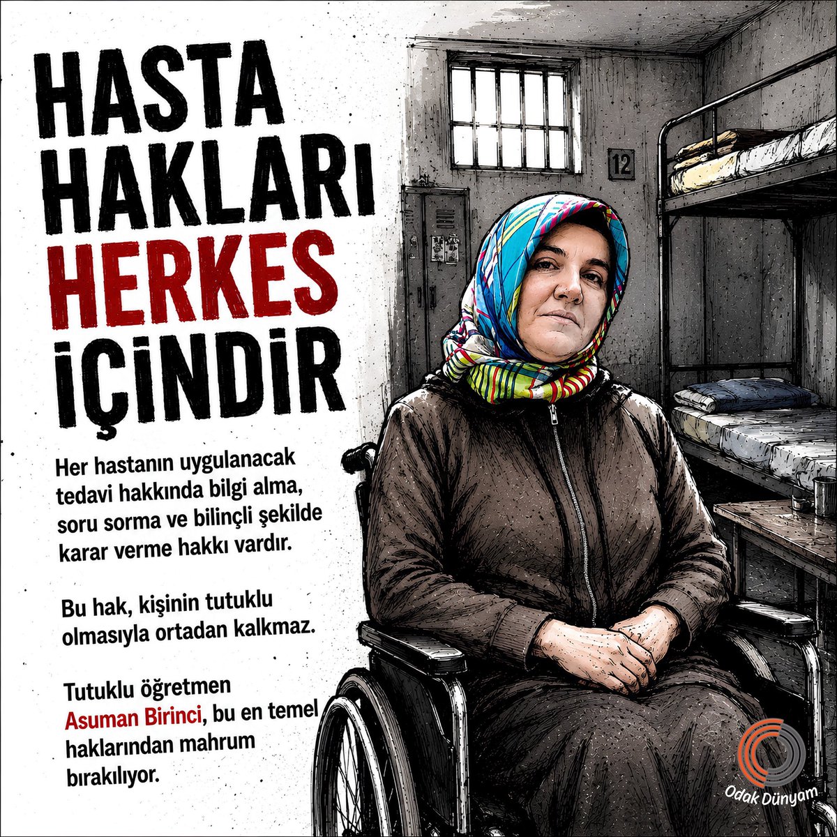 e_incekul's tweet photo. Teacher Asuman Birinci, who has KHK status, reportedly withdrew from surgery due to the doctor's approach contrary to patient rights and failure to provide information at the Gynecology and Obstetrics Clinic of Antalya City Hospital.

AsumanBirinci AcilTedavi https://t.co/PV7QZzm8A8
