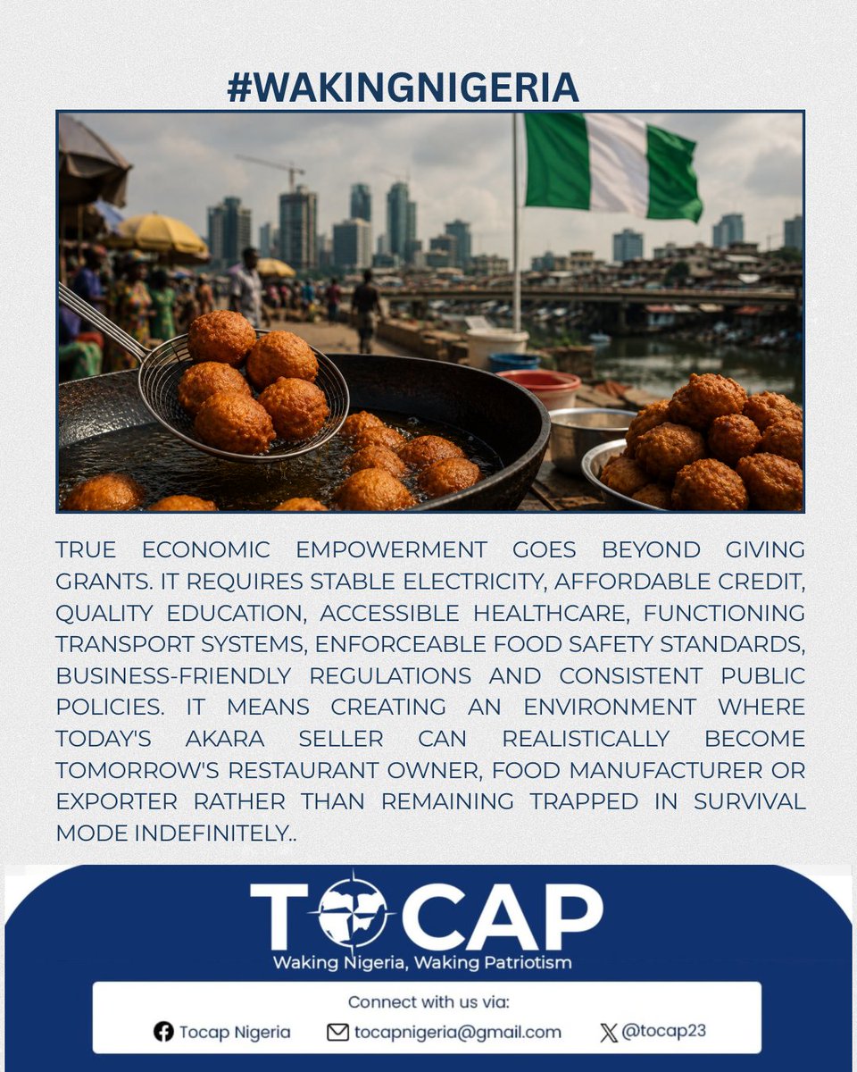 tocap23's tweet photo. ‘AKARA’ AND THE NIGERIAN ECONOMY: BEYOND THE POLITICS OF SURVIVAL 

By Rokeeb Aderohunmu 

The debate sparked by Nigeria's First Lady, Senator Oluremi Tinubu, over her remarks encouraging women to consider businesses such as akara, https://t.co/3LozgcblZm