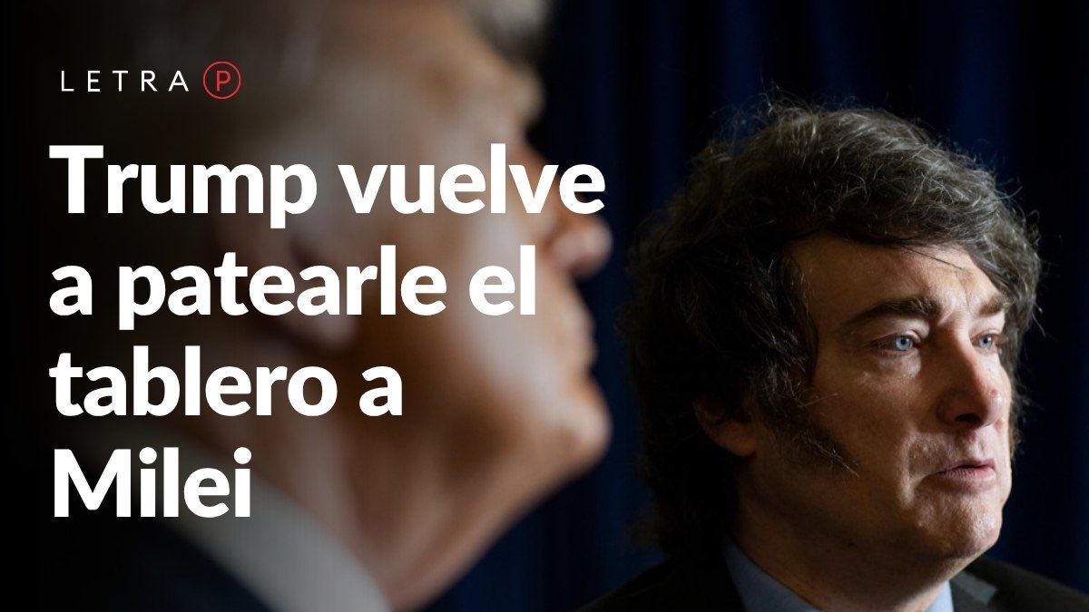 Clorobles2's tweet photo. Letra P
Dólar y riesgo país en alza y bonos, acciones y reservas en baja: justo cuando Milei y Caputo acariciaban el mejor momento financiero d su gestión d gob, el contexto internacional se les dio vuelta y el responsable tiene nombre y apellido: Trump https://t.co/vwAPtgCT3c https://t.co/5wEipsQXGy