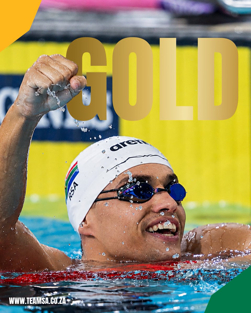 OfficialTeamRSA's tweet photo. 🥇 Team South Africa strikes GOLD! 🇿🇦

What a moment for Team SA as Nathan Hendricks delivers our first medal of the Glasgow 2026 Commonwealth Games — and it's GOLD! 💚💛

Hendricks powered to victory in the Men's S13 100m Freestyle, touching the wall first in a winning time of 54.54 to be crowned Commonwealth Games champion.

#TeamSA #ForMyCountry