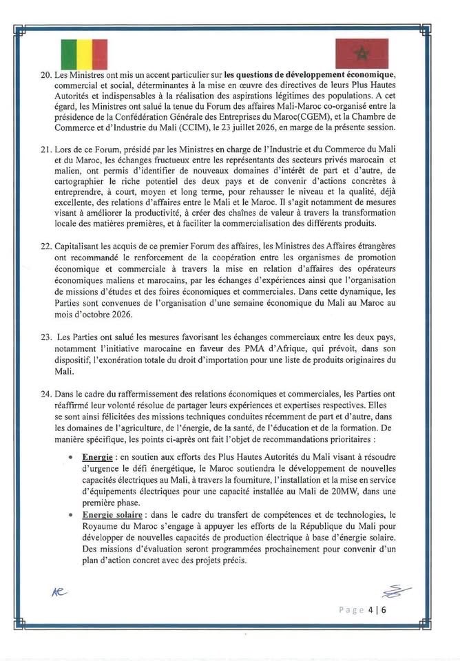 MaliMaeci's tweet photo. Communiqué conjoint à l’issue de la grande Commission mixte de coopération Mali-Maroc, le 24 juillet 2026 à Bamako.

Bureau de l’Information et de la Presse https://t.co/KC1be5iD8U