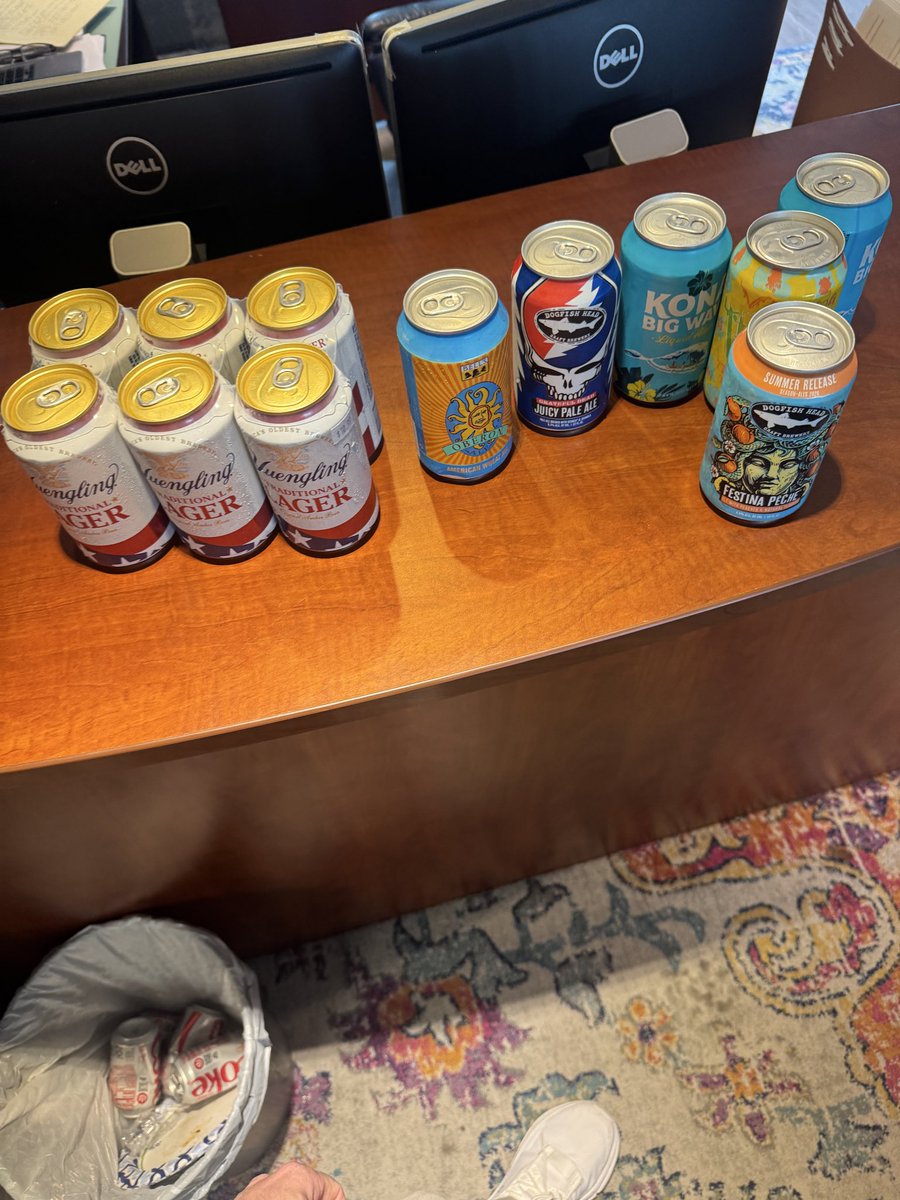 TheTank711's tweet photo. My boss just put this on my desk and said let’s start drinking. Maybe this j** thing isn’t so bad. #elitelineup https://t.co/SZiMW1ADnr