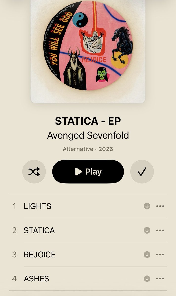 itsbdouglas's tweet photo. Verdict: LOVE IT. It’s different, it’s unpredictable, it’s adventurous. It’s @TheOfficialA7X - Looking forward to hearing some of this in August! 🤞 #Statica #AvengedSevenfold https://t.co/wIPM44jEqc