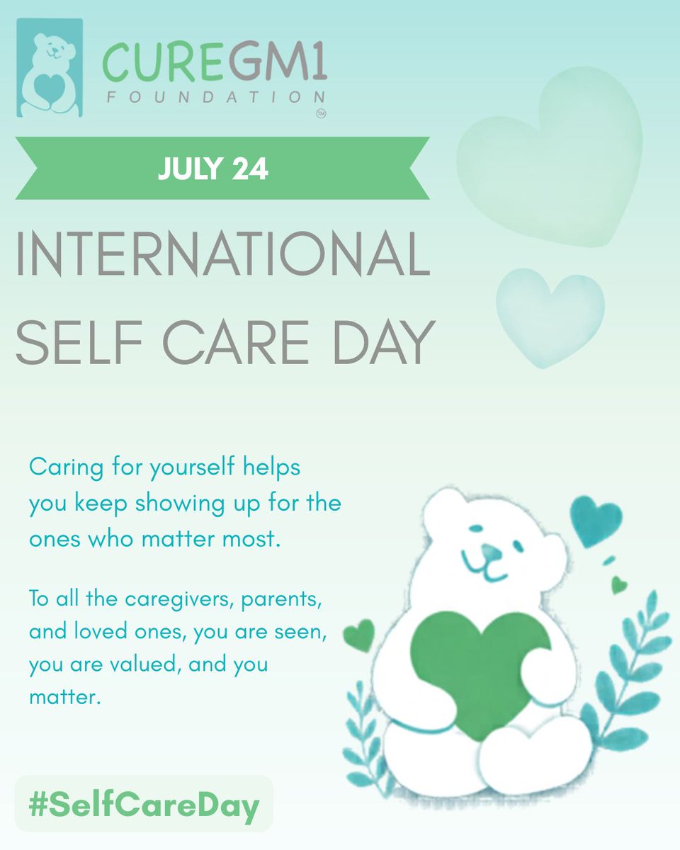 curegm1's tweet photo. To every caregiver and parent in our GM1 community: today is for you. 

You are seen. You are valued. You matter.

Self care is not selfish. It is how you keep showing up for the ones who matter most. Wishing you a moment of peace today.

#SelfCareDay #Cur… https://t.co/Pnhwl34uuL